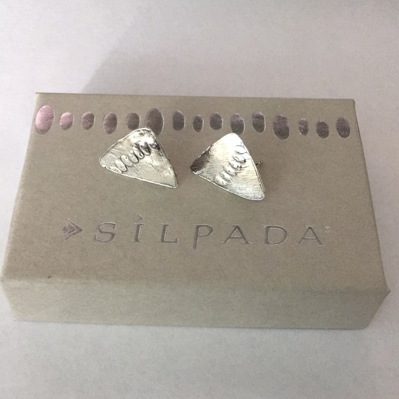 Silpada Silver Triangle Post Earrings - Picture 6 of 11